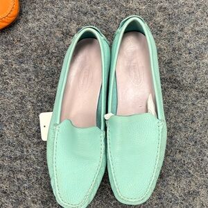 Talbots Mint Green Leather Loafers